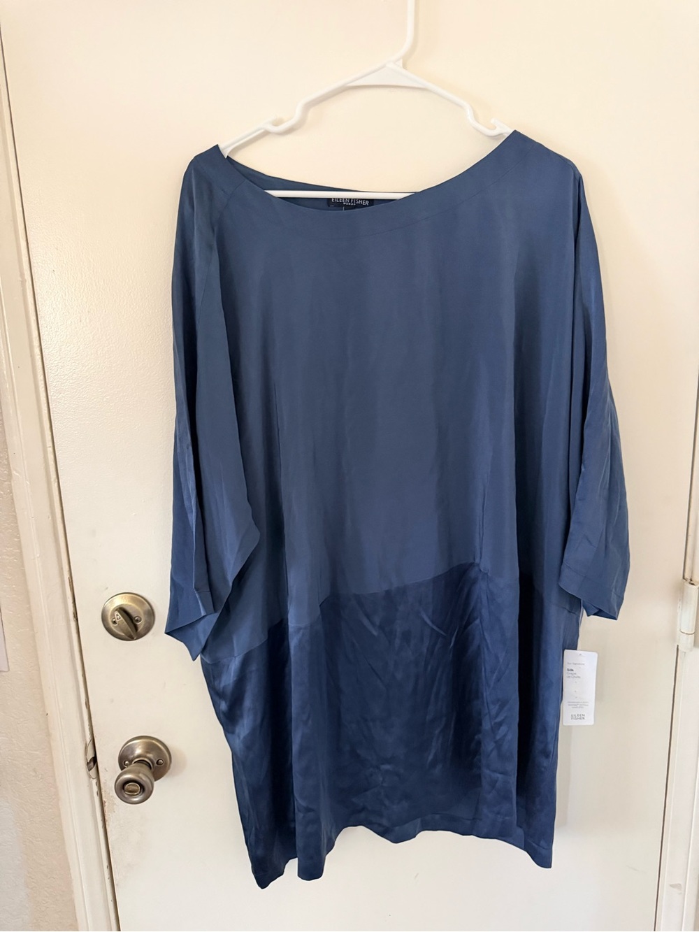 Eileen Fisher Slate Blue Relaxed Dolman Tunic